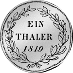 Münze Silber Taler Reichs 1819 Rückseite