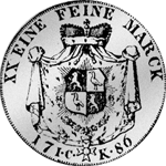 Gulden Stück Münze Silber Rückseite 1786