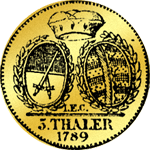 August Dór Freidrich Einfacher Gold Münze 1789 Rückseite