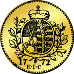 Münze Gold Dukaten 1772 Rückseite
