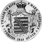 Silber Vereins Taler 2 Stück Münze 1841 Rückseite