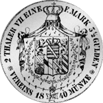 Taler Stück 2 Vereins Taler 1840 Rückseite Silber Münze