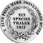 Rückseite Silber Münze Konventions Spezies Taler 1812
