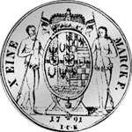 Rückseite Münze Spezies Taler Silber Konventions 1791