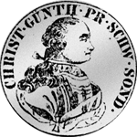 Münze 1/6 Reichs Taler Silber 1764