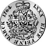 1764 Reichs Taler 1/6 Silber Münze