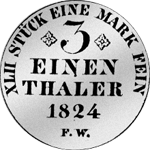 Münzen Silber Reichs Kurant Taler 1824 1/3