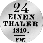 1/24 Reichs Kurant Taler Münze Silber 1819