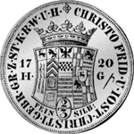 1720 Stück Silber Münze Gulden Rückseite