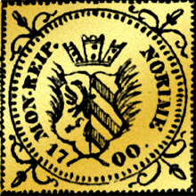 Rückseite Gold Münze 1/2 Nürnberger Dukaten 1700