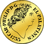 Gold Gulden Münze Carolin 3 1733