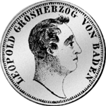 2 Gulden Stück Silber Münze 1845