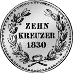 1830 Kronen Stück 10 Batzen 3 Silber Münze Rückseite