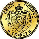 Gold Münze 10 Gulden Stück 1827