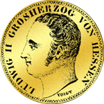 Münze Gold Gulden Stück 1848 Rückseite
