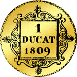 Rückseite Gold Münze Dukat 1809
