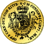 1758 Münze Gold Dukaten Rückseite