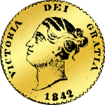 1/2 Sovereign Gold Münze 1842