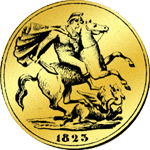1823 Gold Münze Sovereign Doppelter Rückseite