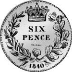 1840 Münze Silber Halber Schilling Rückseite