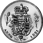 Silber Münze Halber Schilling 1821 Rückseite