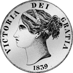 5 Schilling Silber Münze 1839 Krone Rückseite