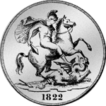 Krone Schilling 5 1822 Silber Münze