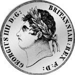 Rückseite Münze Silber Krone 5 Schilling 1822
