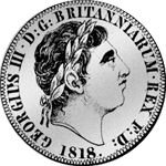 Silber Münze Krone Schilling 1818