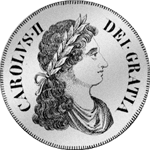 Krone 5 Schilling Silber Münze 1673