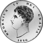 1826 Schilling 2 1/2 Krone Halbe Münze Silber Rückseite