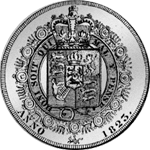 1823 2 1/2 Schilling Silber Münze Rückseite Krone