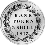 1815 Token Bank Münze Rückseite Silber