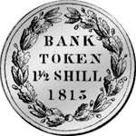 1813 Silber Münze Bank Token 1 1/2 Schilling Rückseite