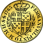 1763 Rückseite Gold Münze Doppelter Zechino 10 Scudi