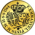 1764 Rückseite Gold Münze Scudi Zechino 4 facher