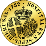 1782 Gold Münze Louisdór 10 Scudi Rückseite