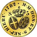 1782 5 Scudi 1/2 Louisdór Rückseite Münze Gold