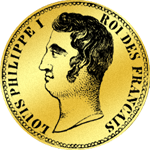 Rückseite Gold Münze 40 Franken Stück 1831