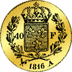 1816 Gold Münze 40 Franken Stück 