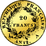 20 Franken Stück Gold Münze 1804 