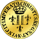Rückseite Gold Münze Einfacher Luisdór 1721