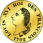 1792 Gold Münze Louisdór 24 Liver Stück 