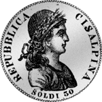 1800 30 Cisalpinische Soldi Silber Münze