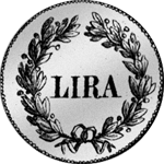 1834 Silber Münze Lira Rückseite