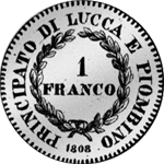 1808 Münze Silber Rückseite 1 Frank 