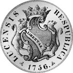 1756 Lire Taler Silber Münze Scudo Rückseite 