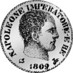 5 Silber Soldi Münze 1809