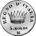 1809 Silber Soldi 5 Münze Rückseite