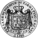 5 Lire Stück Silber Münze 1815